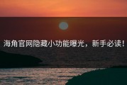 海角官网隐藏小功能曝光，新手必读！