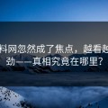 51爆料网忽然成了焦点，越看越不对劲——真相究竟在哪里？