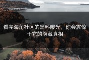 看完海角社区的黑料曝光，你会震惊于它的隐藏真相