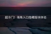 超冷门！海角入口隐藏版块体验