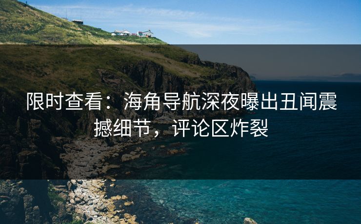 限时查看：海角导航深夜曝出丑闻震撼细节，评论区炸裂