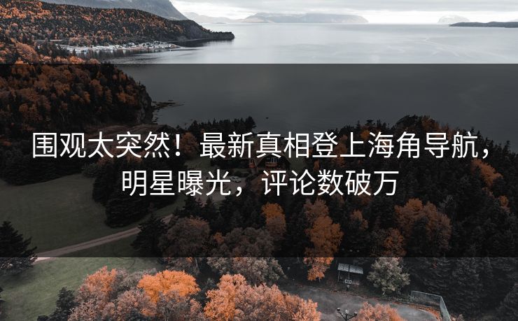 围观太突然！最新真相登上海角导航，明星曝光，评论数破万