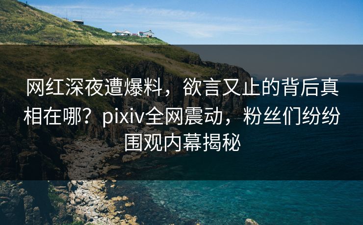 网红深夜遭爆料，欲言又止的背后真相在哪？pixiv全网震动，粉丝们纷纷围观内幕揭秘